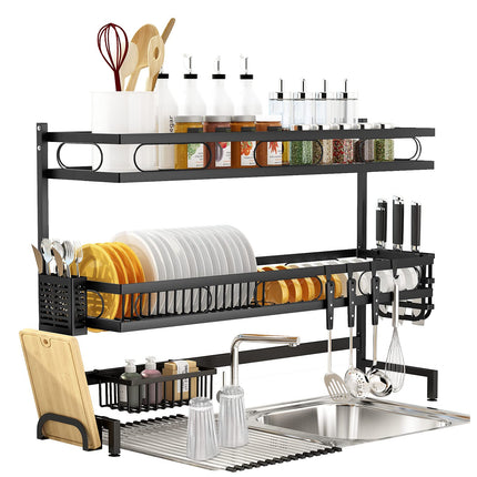 85cm 3 tier Over Sink Dish Drying Rack Drainer Kitchen Cutlery Holder Storage Organizer.