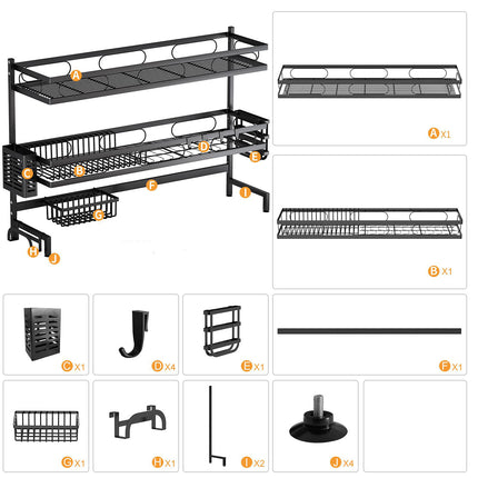 85cm 3 tier Over Sink Dish Drying Rack Drainer Kitchen Cutlery Holder Storage Organizer.