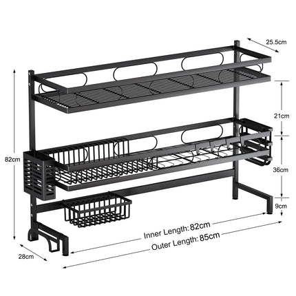 85cm 3 tier Over Sink Dish Drying Rack Drainer Kitchen Cutlery Holder Storage Organizer.