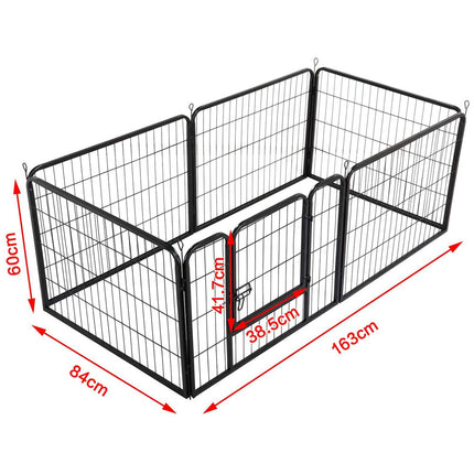 6 Panel Pet Dog Cat Bunny Puppy Play pen Playpen 60x80 cm Exercise Cage Dog Panel Fence.