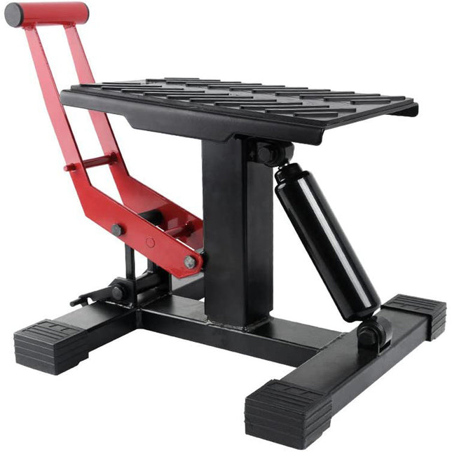 Motorcycle Jack Dirt Bike Stand Adjustable Lift Hoist Table Height Lifting Stand.