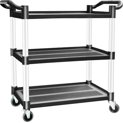 3 Tier Large Service Food Cart Restaurant Trolley Utility Cart Kitchen Catering Shelf Storage.