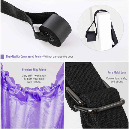 Purple Fitness Yoga Strap Band Waist Trainer Leg Door Swing Adjustable Ballet Dancer.