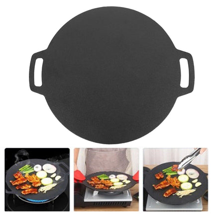 28cm Seasoned Cast Iron Induction Crepes Pan Baking Pancake Tool Pizza Bakeware.