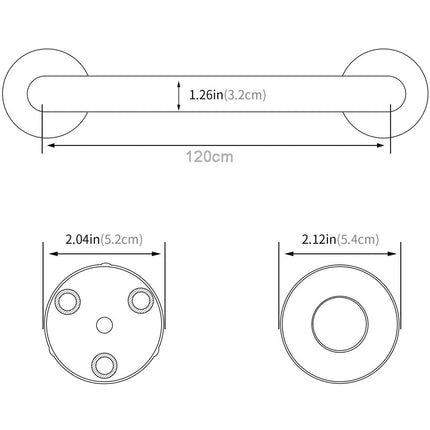 120cm Stainless Steel Handle for Shower Toilet Grab Bar Handle Bathroom Stairway Handrail Elderly Senior Assist.
