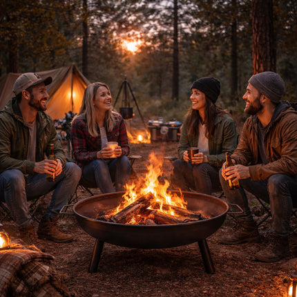 Outdoor Fire Pit 68cm Steel Fire Bowl Wood Burning Portable Heater Backyard Camping BBQ with Handles.