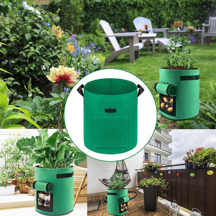 5-Pack 5 Gallons Plant Grow Bag Potato Container Pots with Handles Garden Planter.