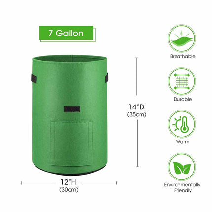 5-Pack 5 Gallons Plant Grow Bag Potato Container Pots with Handles Garden Planter.