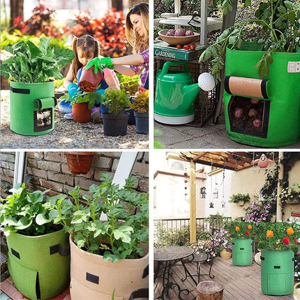 5-Pack 5 Gallons Plant Grow Bag Potato Container Pots with Handles Garden Planter.