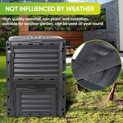 300L Large Garden Outdoor Compost Bin Composter BPA Free Compost Barrel.
