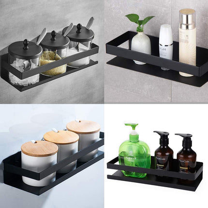 Black Bathroom Shower Shelf Kitchen Rack Storage Shelves Shampoo Holder Organizer.