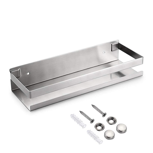 Brushed Bathroom Shower Shelf Kitchen Rack Storage Shelves Shampoo Holder Organizer.