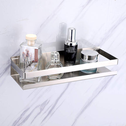 Brushed Bathroom Shower Shelf Kitchen Rack Storage Shelves Shampoo Holder Organizer.
