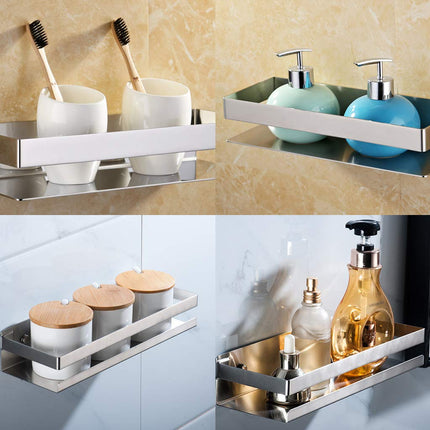 Brushed Bathroom Shower Shelf Kitchen Rack Storage Shelves Shampoo Holder Organizer.