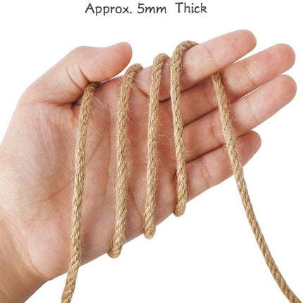 100m Sisal 5mm Rope Natural Twine Cord Thick Jute Hemp Manila  Crafting Home Decor.