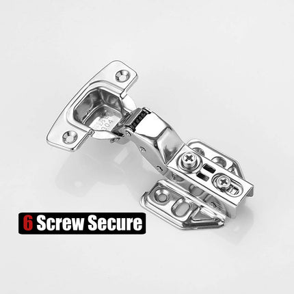 8 Pack 304 Stainless Steel Cabinet Hinges 100 Degree Soft Closing Insert Overlay Door Hinge Nickel Plated Finish.