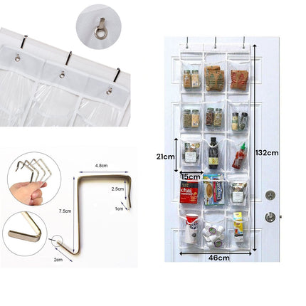 15 Pockets Over The Door Rack Hanging Kitchen Organizer Pantry Organizer Shoe Storage.