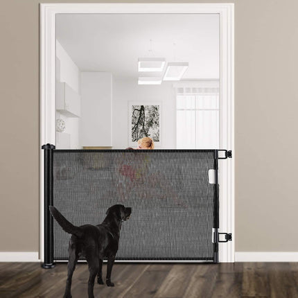Retractable 1.5M Doorways Hallways Stairs Baby Gate Dog Pet Gate Indoor Outdoor Safety Gates.