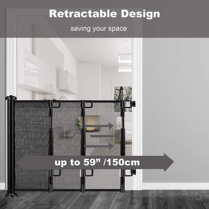 Retractable 1.5M Doorways Hallways Stairs Baby Gate Dog Pet Gate Indoor Outdoor Safety Gates.