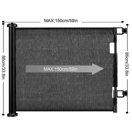 Retractable 1.5M Doorways Hallways Stairs Baby Gate Dog Pet Gate Indoor Outdoor Safety Gates.