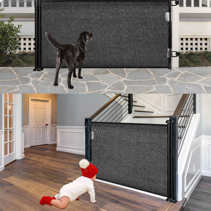Retractable 1.5M Doorways Hallways Stairs Baby Gate Dog Pet Gate Indoor Outdoor Safety Gates.