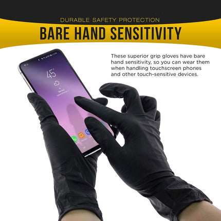 100x Nitrile Black Industrial Mechanic Tattoo Food Disposable Gloves Medium.