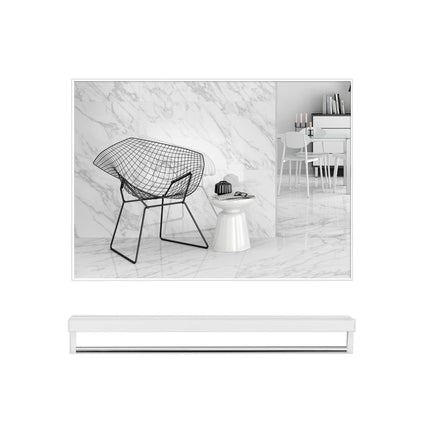 40x50cm White Rectangle Wall Bathroom Mirror Bathroom Holder Vanity Mirror Corner Decorative Mirrors.