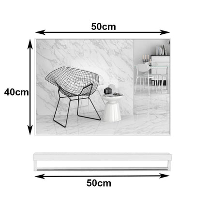 40x50cm White Rectangle Wall Bathroom Mirror Bathroom Holder Vanity Mirror Corner Decorative Mirrors.