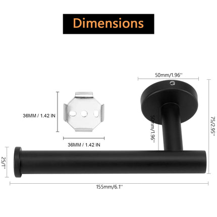 Toilet Paper Holder Black Wall Mount Bathroom Paper Roll Holder Roll Holder 304.