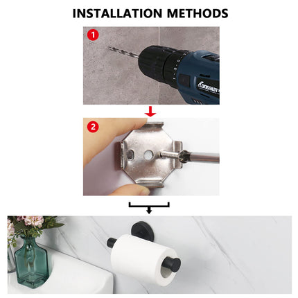 Toilet Paper Holder Black Wall Mount Bathroom Paper Roll Holder Roll Holder 304.