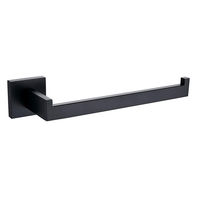 Square Hand Towel Holder Ring Wall Mounted Modern Towel Bar Bathroom Kitchen Black.