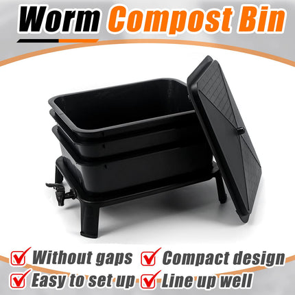Worm Farm Factory worm wee Composter 30L 4 Trays Compost Bin Worm Farm Composting System.