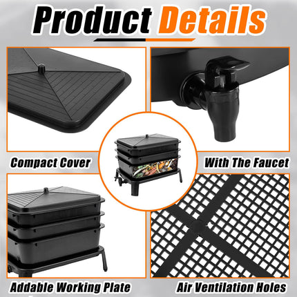 Worm Farm Factory worm wee Composter 30L 4 Trays Compost Bin Worm Farm Composting System.