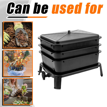 Worm Farm Factory worm wee Composter 30L 4 Trays Compost Bin Worm Farm Composting System.