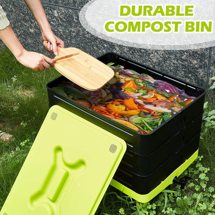 60L Large Worm Farm 3 Trays Worm Composter Bins Composting System Worm Tea.