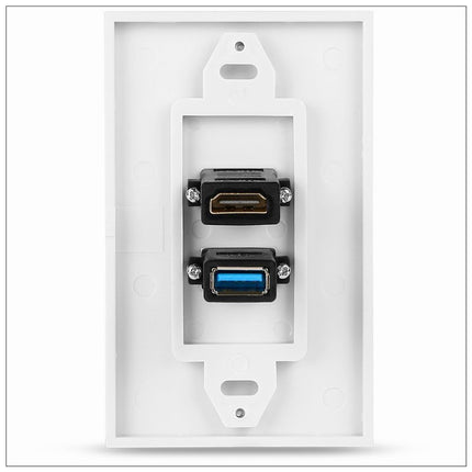 HDMI USB 3.0 Audio Stereo Pass Through Component Composite Wall Plate Panel.