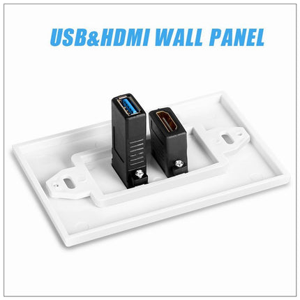 HDMI USB 3.0 Audio Stereo Pass Through Component Composite Wall Plate Panel.