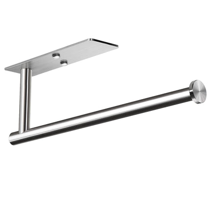Kitchen Paper Holder Under Cabinet Wall Mount Adhesive Paper Towel Holder Rectangle Silver.