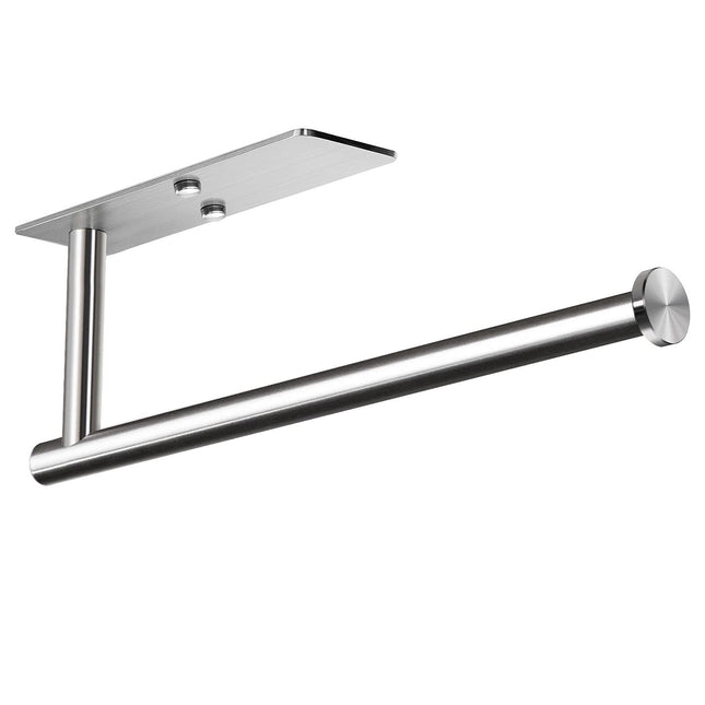 Kitchen Paper Holder Under Cabinet Wall Mount Adhesive Paper Towel Holder Rectangle Silver.