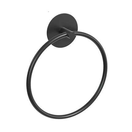 Bathroom Towel Ring Bathroom Towel Rack Adhesive Hand Towels Holder Towel Hanger Round Black.