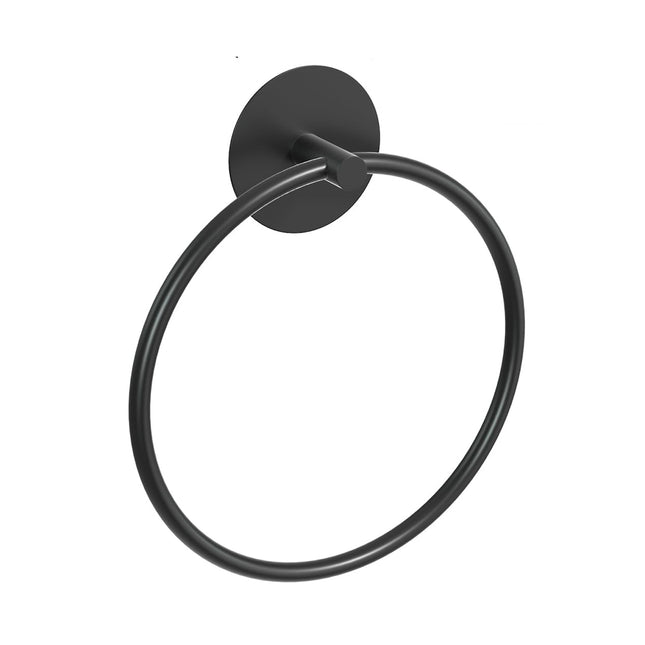 Bathroom Towel Ring Bathroom Towel Rack Adhesive Hand Towels Holder Towel Hanger Round Black.