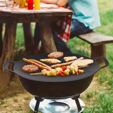 Korean Grill Pan Nonstick 6 Layer 40cm Round BBQ Griddle Indoor or Outdoor Cooking.