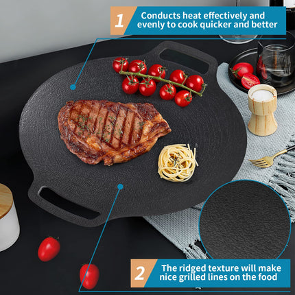 Korean Grill Pan Nonstick 6 Layer 40cm Round BBQ Griddle Indoor or Outdoor Cooking.