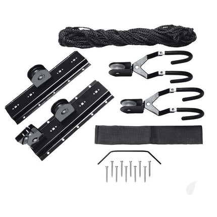 Kayak Bike Hoists Hanger Ladder Ceiling Mount 20kg Capacity Hooks Pulleys.