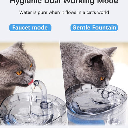Cat Dog Water Fountain Pet Water Dispenser 1.8L Automatic Drinking Fountain for Cats Kitty Indoor.