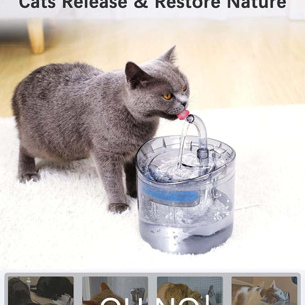 Cat Dog Water Fountain Pet Water Dispenser 1.8L Automatic Drinking Fountain for Cats Kitty Indoor.