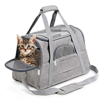 Pet Carrier Bag Travel Bag for Cats and Small Dogs Cozy Bed, Shoulder Strap.
