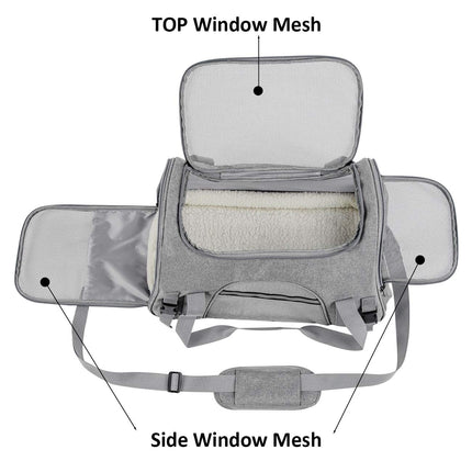 Pet Carrier Bag Travel Bag for Cats and Small Dogs Cozy Bed, Shoulder Strap.