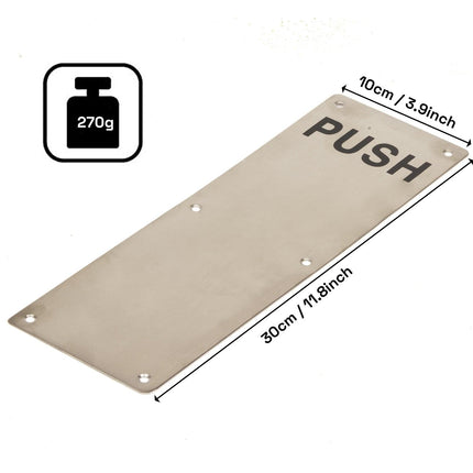 304 Stainless Steel  Commercial Door Pull Push Handle Plate Set for Bathrooms, Stairwell Fire Doors etc.