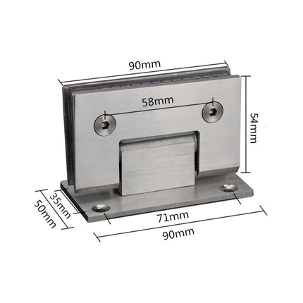 90 Degree Glass Door Cupboard Showcase Cabinet Clamp Glass Shower Doors Hinge 304 Steel.